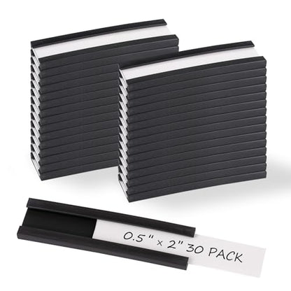 Realth C Channel Magnetic Label Holders 0.5" x 2" 30 Pack - size: 0.5'' x 2'', style: 30 Pack