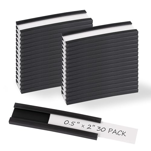 Realth C Channel Magnetic Label Holders 0.5" x 2" 30 Pack - size: 0.5'' x 2'', style: 30 Pack