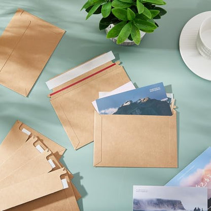 Affrolling 200 Pcs 6.5 x 4.5 Inch Rigid Photo Mailers Cardboard, Brown - color: Brown, size: 6.5 x 4.5 inch
