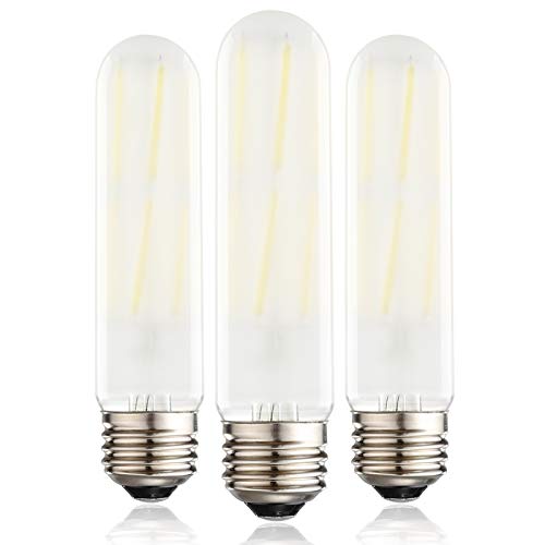 Dimmable T10 Frosted LED Bulbs,6W LED Tubular Edison Bulbs 60 Watt Equivalent,600LM,Daylight 4000K,E26 Medium Base Lamp Bulb for Desk Lamp, Pendant Lights,Cabinet Display Cabinet etc. (3-Pack) - color: Daylight 4000k（3 Packs）