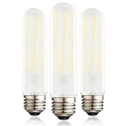 Dimmable T10 Frosted LED Bulbs,6W LED Tubular Edison Bulbs 60 Watt Equivalent,600LM,Daylight 4000K,E26 Medium Base Lamp Bulb for Desk Lamp, Pendant Lights,Cabinet Display Cabinet etc. (3-Pack) - color: Daylight 4000k（3 Packs）