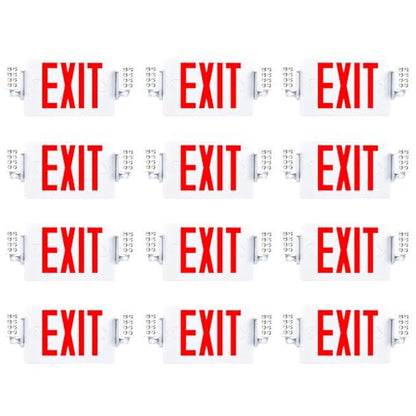 Sunco 12 Pack Red Exit Signs with LED Emergency Lights & Backup Battery - color: Red, size: 12 Pack