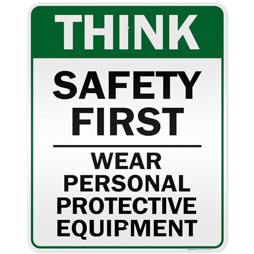 Think Safety First Wear Personal Protective Equipment Sign, 24"x30" .080 - size: 24x30 Reflective Aluminum