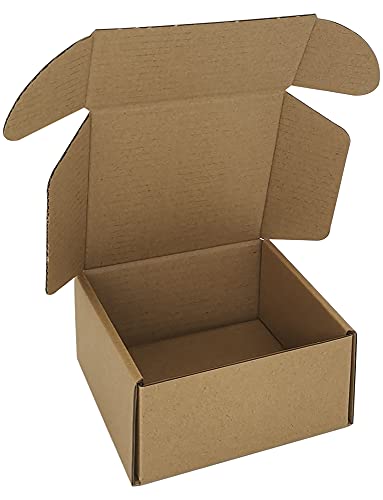50 Pack 4x4x2'' Small Shipping Boxes, Corrugated Cardboard Mailers for Business, Kraft (CM442K) - color: Kraft-50 Pack, size: 4x4x2''