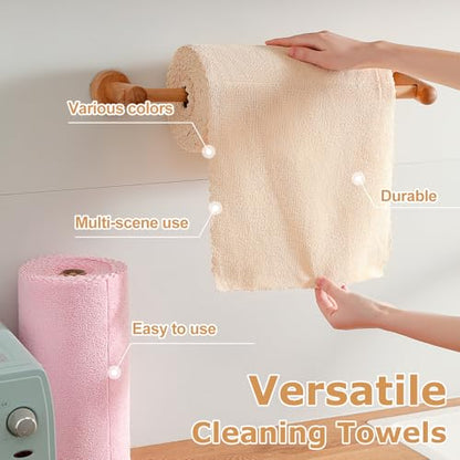 Jessy Home 80 Pack Microfiber Cleaning Cloth Roll Reusable Paper Towels 12"x12" Tear Away Cloth, Microfiber Towels for Cars, Wash Cloths, Lint Free Rags for House, Kitchen,Window,Cleaning Supplies - color: Apricot Yellow