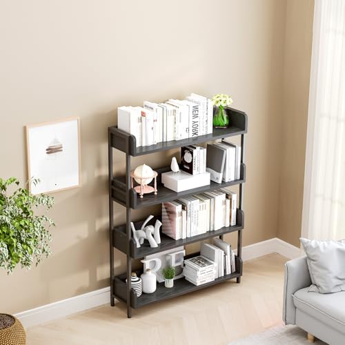 OSCHF Wide Open Shelf Bookcase, 4-Tier, Full Black - color: Black, size: 4-Tier