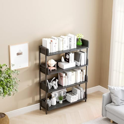 OSCHF Wide Open Shelf Bookcase, 4-Tier, Full Black - color: Black, size: 4-Tier