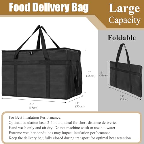 PEASUG Insulated Food Delivery Bag, XXXL Catering Bag for Keep Food Warming - color: Black, size: XXX-Large