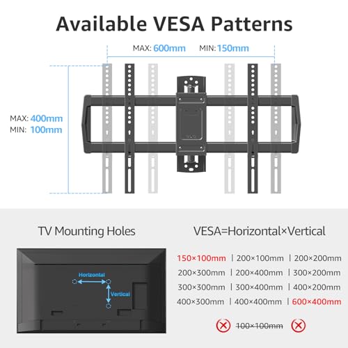 MOUNTUP 37.9" Long Arm TV Wall Mount for Most 42-75 Inch TVs, Full Motion Corner Wall Mount TV Bracket with Extension & Tilt & Swivel & Level Articulating Arm, Max VESA 600x400mm, Holds up to 99 lbs - size: 42-75 inch, 99 lbs, Indoor 37.9 inch Arm