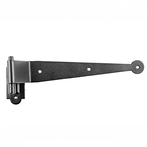 Renovators Supply Manufacturing Black Cast Iron Pintle Strap Hinges 11-3/4 Inch Offset Lift Off Shutter Gate Door Hardware RSF Rustic Colonial Reversible Hinges with Screws - size: Pack of 1