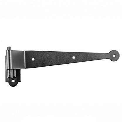 Renovators Supply Manufacturing Black Cast Iron Pintle Strap Hinges 11-3/4 Inch Offset Lift Off Shutter Gate Door Hardware RSF Rustic Colonial Reversible Hinges with Screws - size: Pack of 1