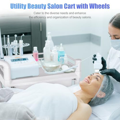 Mobile Medical Trolley Cart 3-Tier 220Lbs Utility Carts for Ultrasound - color: 3-tier Light Gray