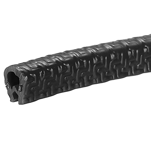 uxcell Edge Trim Black U Shape Edge Protector Rubber with Steel Clips Fits 1/64"-1/16" Edge 14.76Ft/4.5Meter Length Door Edge Guards - color: Black, size: 14.76 Ft