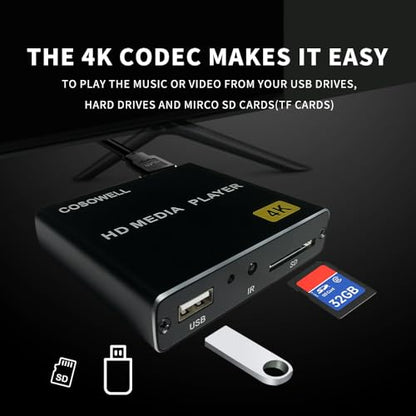 4K Ultra-HD USB and SD Media Player, 4K HDMI, Digital Signage