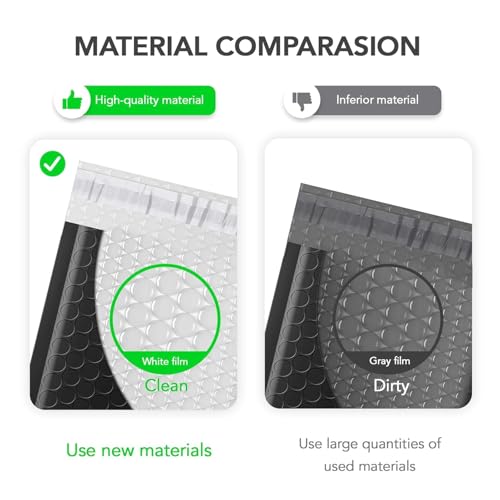Fuxury Bubble Mailers 8.5x12" Padded Envelopes 25Pack Usable Size 8.5x11 - color: Black, size: 8.5x12" 25PC