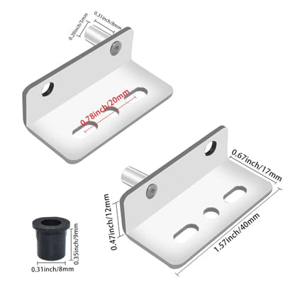 Door Pivot Hinges with Bushing for 8mm Hole, Silver - color: Silver