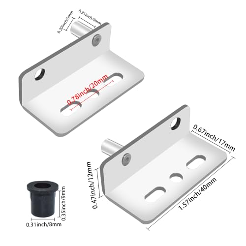 Door Pivot Hinges with Bushing for 8mm Hole, Silver - color: Silver