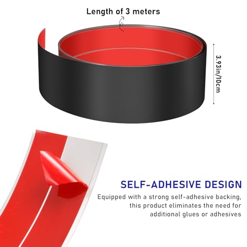 Stainless Steel Door Kick Plate，4"x118" Self-Adhesive for Cabinet & Island - color: Brushed Black