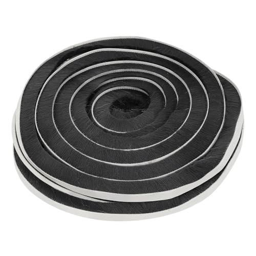 PATIKIL Weather Stripping Brush 3/8 Inchx15/16 Inchx19.7 Ft Self Adhesive - color: Black, size: 3/8 Inch x 15/16 Inch x 19.7 Ft
