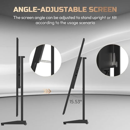 43" Digital Signage Display Kiosk, 4K UHD Anti-Glare LCD Advertising Screen, Portable Floor Standing Auto AD Player Android14 App-Based Control with USB/HDMI/WiFi, Bluetooth 5.3 - size: 43 Inch