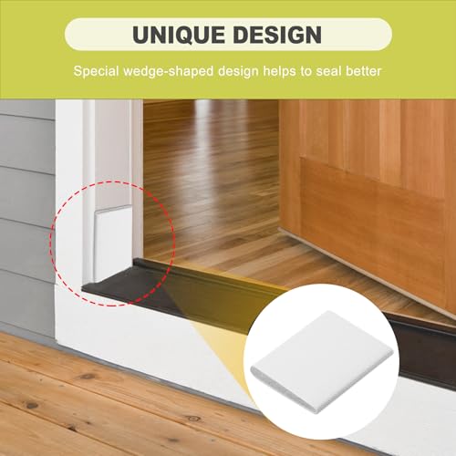 10 Pack Self-Adhesive Door Corner Seals Exterior Door Jamb Weather Stripping Foam Wedges Draft Stoppers for Gap Sealing Noise Reduction and Energy Saving Insulation