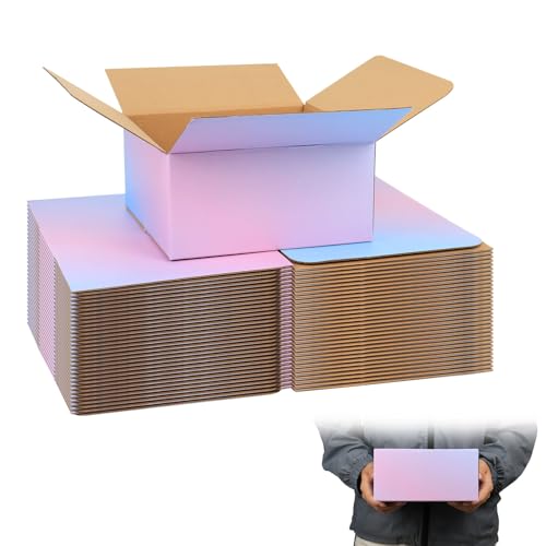 FORBFAN 8 x 8 x 4 Shipping Boxes, 30 Pack Corrugated Cardboard Mailing Boxes for Small Business, Colorful Packing Boxes for Shipping & Packaging - color: Purple Gradient, size: 8x8x4