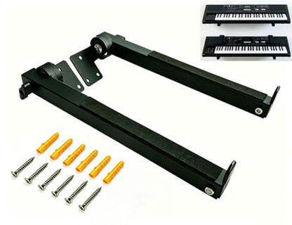 Heavy-Duty Steel Slatwall piano wall mount ,Can be rotated by 180°,Telescoping Arms (12"-18") for Keyboard Holder,Piano Stand,Piano Keyboard Stand, Music Production Equipment(1 Pair)