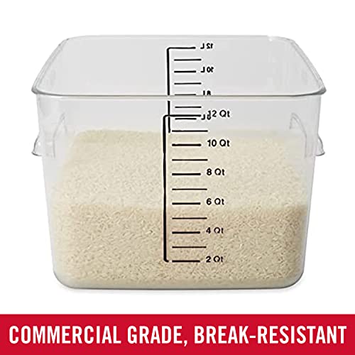 Rubbermaid Commercial Products Square Food Container, 12-Quart, Clear - size: 12 Qt., style: Container