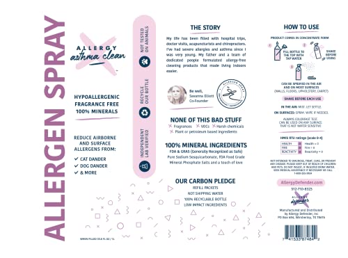 Allergy Asthma Clean Allergen Spray Pet & Dust Allergies 33.8oz - size: 33.8 Ounce (Pack of 1)