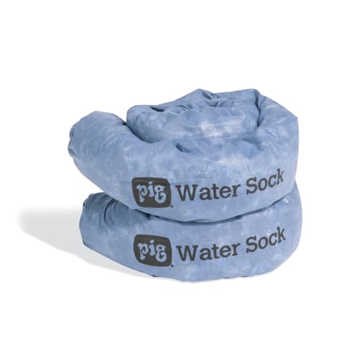 PIG Mildew-Resistant Absorbent Sock | Water Absorbing Snake | 3" W x 4' L | Absorbs up to 1 gal per Sock | 2 Count | PM50070 - color: Blue, size: 3" W x 4' L, style: 2-Pack
