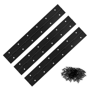 12-Inch 3-Pack Black Heavy Duty Stainless Steel Piano Hinge, Long Hinge， - size: 12inch(black)3Pcs