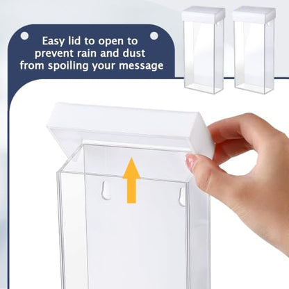Remerry 3 Pcs 4 x 9 Inch Acrylic Outdoor Brochure Holder with Lids, White - color: White