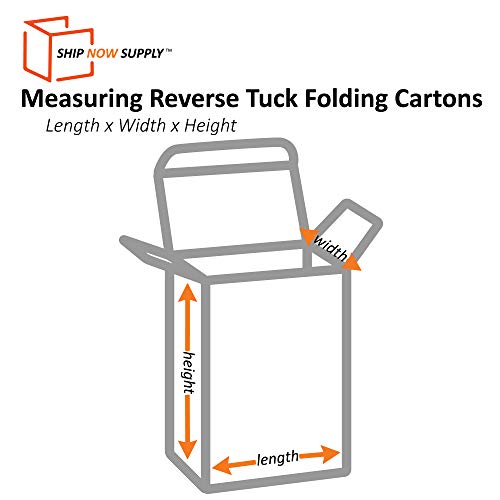 Ship Now Supply SNRT6SC Reverse Tuck Folding Cartons, 3" x 2 1/2" x 4", 2.5" Width, 4" Height, 3" Length, Kraft (Pack of 500)