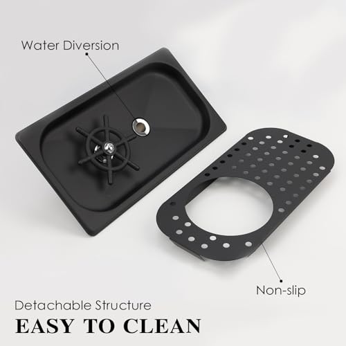 Pitcher Washer, Espresso Washer, Drainage and Drip Tray Stainless Steel Bar Glass Washer is The Sink, and The Cup Spray Washer is The Home Kitchen Hotel Cafe Restaurant (Black) - color: Black
