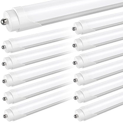 JESLED T8 T10 T12 8FT LED Tube Light Bulbs, 50W 6000LM, 5000K Daylight - color: Frosted, size: 12 Count (Pack of 1)