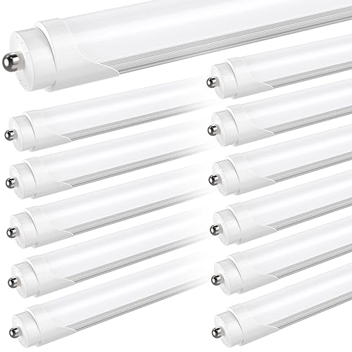 JESLED T8 T10 T12 8FT LED Tube Light Bulbs, 50W 6000LM, 5000K Daylight - color: Frosted, size: 12 Count (Pack of 1)