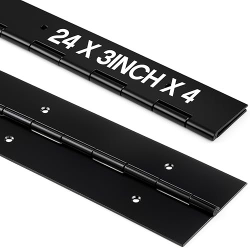 Zonon 4 Pack Heavy Duty Piano Hinge 36'' x 3 '' Width 0.060'' Thick, Black - color: Black, size: 36''