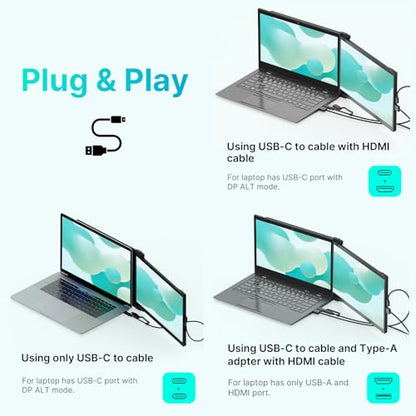 [2026 Upgrade] Mobile Pixels Duex Max DS 14.1'' Laptop Screen Extender - size: 14.1-inch