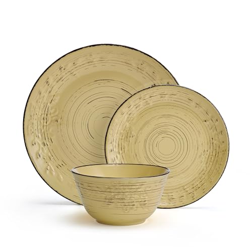 Pfaltzgraff Trellis Sunflower 12 Piece Dinnerware Set, Service for 4, Yellow - color: Yellow
