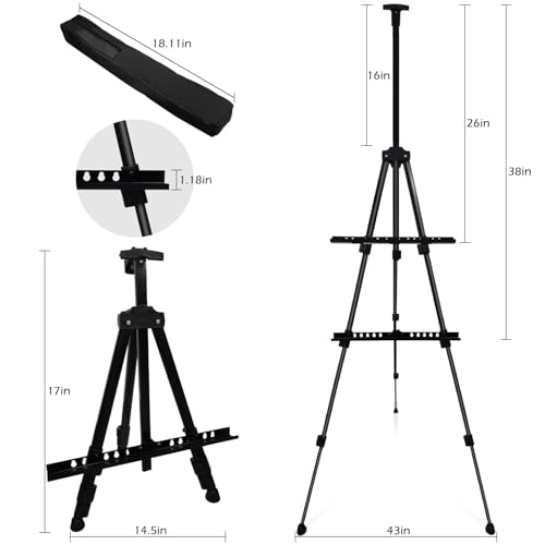 NS JYMB Easel Stand for Sign and Painting, 17-66 Inch, Black 2 Pack - style: 66Black 2pack