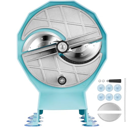 VEVOR Manual Vegetable Fruit Slicer, 0-0.5"/0-12mm Thickness Adjustable Commercial Slicer Machine, Double Feed Ports, Stainless Steel Blade Food Cutter Slicing Machine for Cucumber, Lemon, Tomato - size: Manual-Vegetable-Plastic