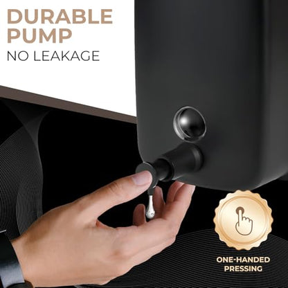 Commercial Soap Dispenser Wall Mount Stainless Steel Soap Dispensers Liquid Manual Anti-Leak Pump Hand Soap Dispenser for Bathroom Kitchen Black (17 fl.oz./500ml) - color: Black, size: 500ml