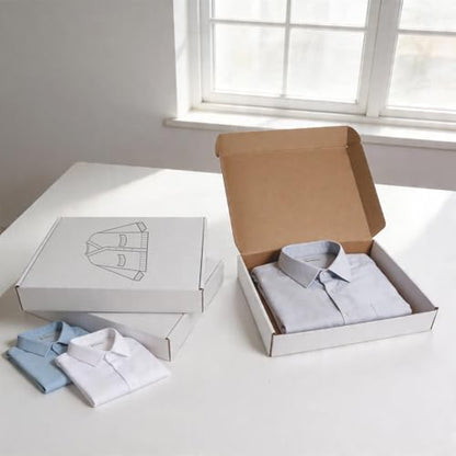Fishat 12" x 9" x 2" White Corrugated Cardboard Shipping Boxes Set of 25, - size: 12" x 9" x 2"