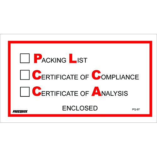 Partners Brand PPL97 "Packing List/Cert of Compliance/Cert. of Analysis Enclosed" Envelopes, 5 1/2" x 10", Red/Black (Pack of 1000)