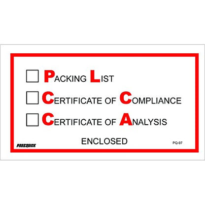 Partners Brand PPL97 "Packing List/Cert of Compliance/Cert. of Analysis Enclosed" Envelopes, 5 1/2" x 10", Red/Black (Pack of 1000)