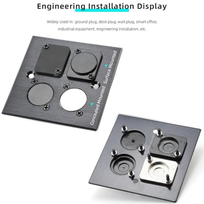 PENGLIN 10PCS Panel-Mount Blank Plate, D-Series Metal Rack Mount - color: Black, size: Two holes(10PCS)