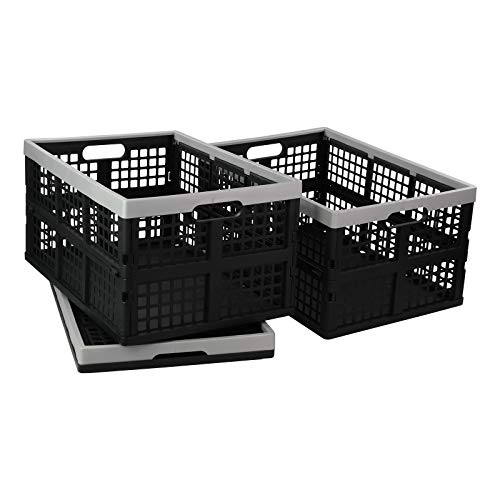 Vababa 42 L Stackable Collapsible Storage Crate, 3-Pack Storage Basket - size: 42 L