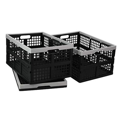 Vababa 42 L Stackable Collapsible Storage Crate, 3-Pack Storage Basket - size: 42 L