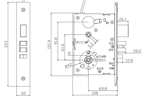 Commercial Heavy Duty Mortise Lock Escutcheon Plate Handle Set for Entrance/Office Front Door F20 - color: Escutcheon Plate / Entry