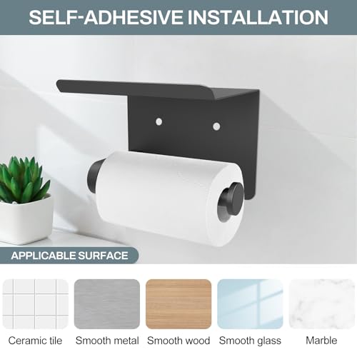 SetSail Toilet Paper Holder with Shelf, Matte Black - color: Matte Black, size: 1 Packs
